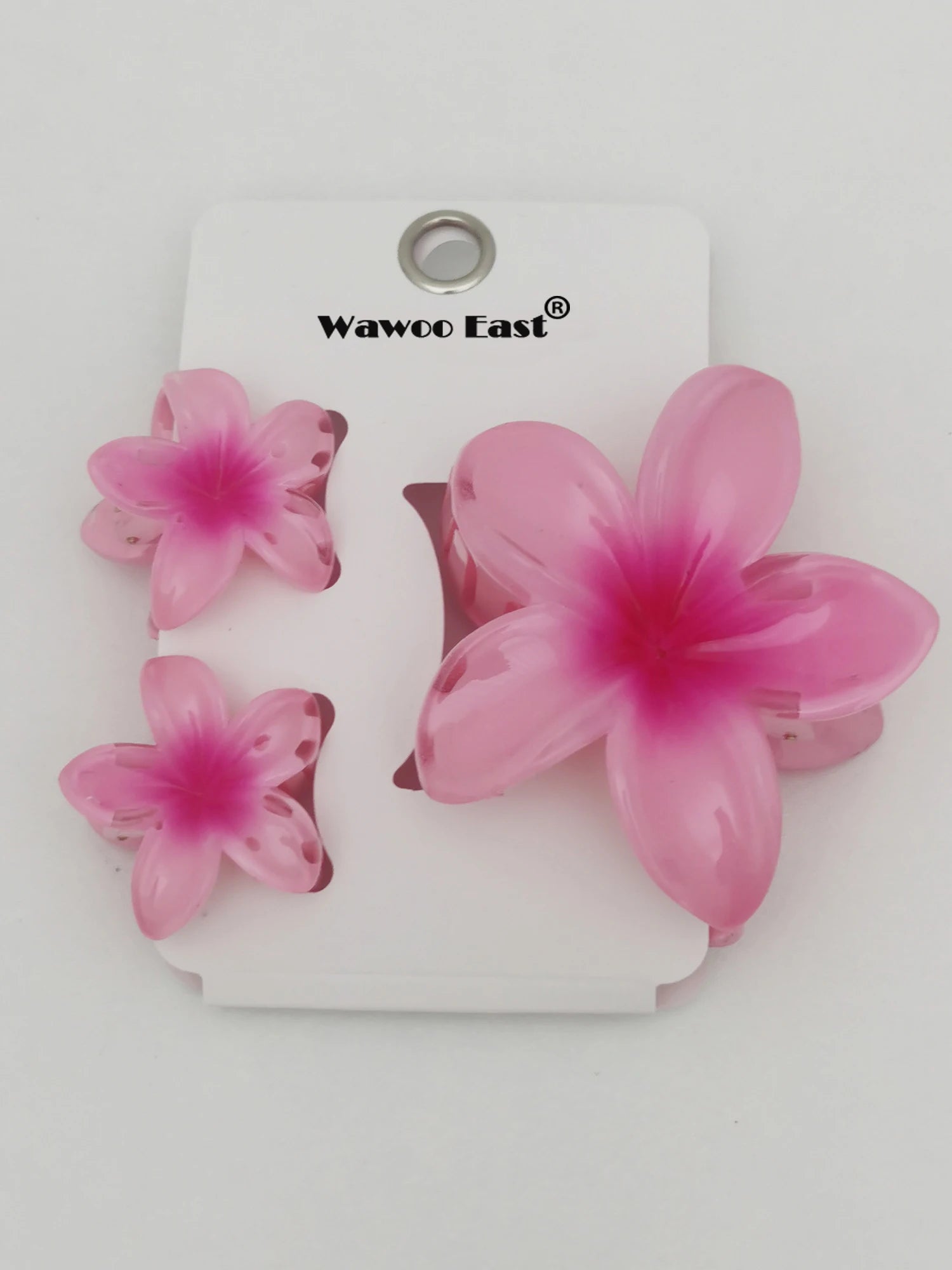 Pack Of 3 Flower Claw Clips Beach Summer Hair Accessories - Smarsty
