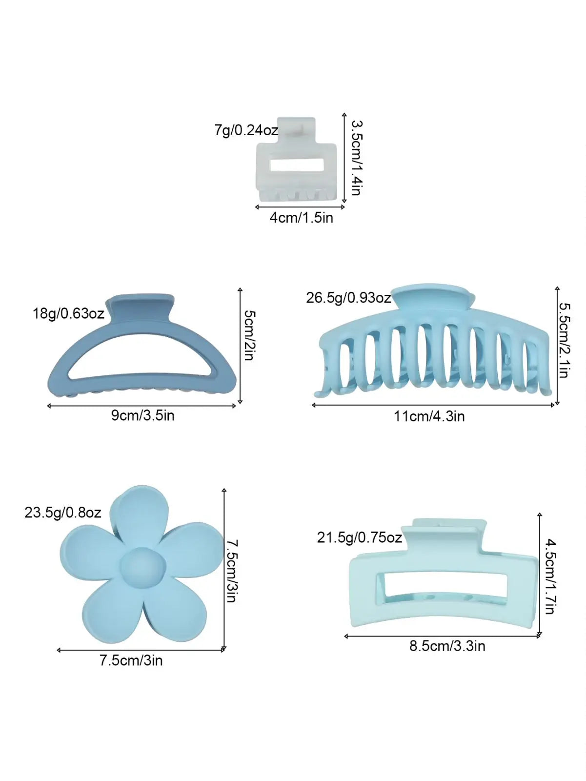 Mixed Color Hair Claw Clips Strong Hold For Curly Hair - Smarsty