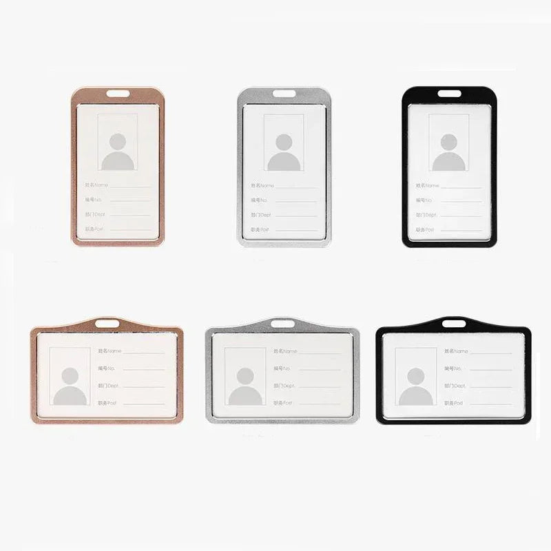 Employee Aluminium Alloy Plastic Credit Card ID Card Cover Case Work Identity Badge Card Cover Bag Women Men Work Card Holders