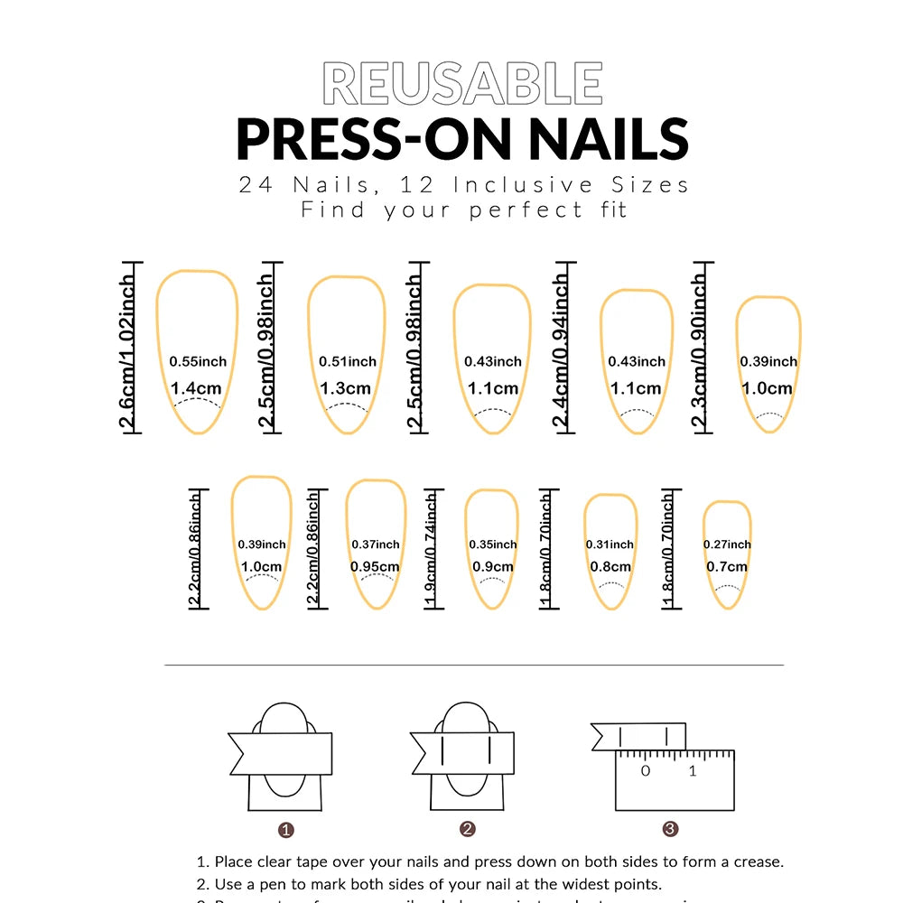 Stiletto Press On Nails Set with Black Silver Bowknot - Smarsty