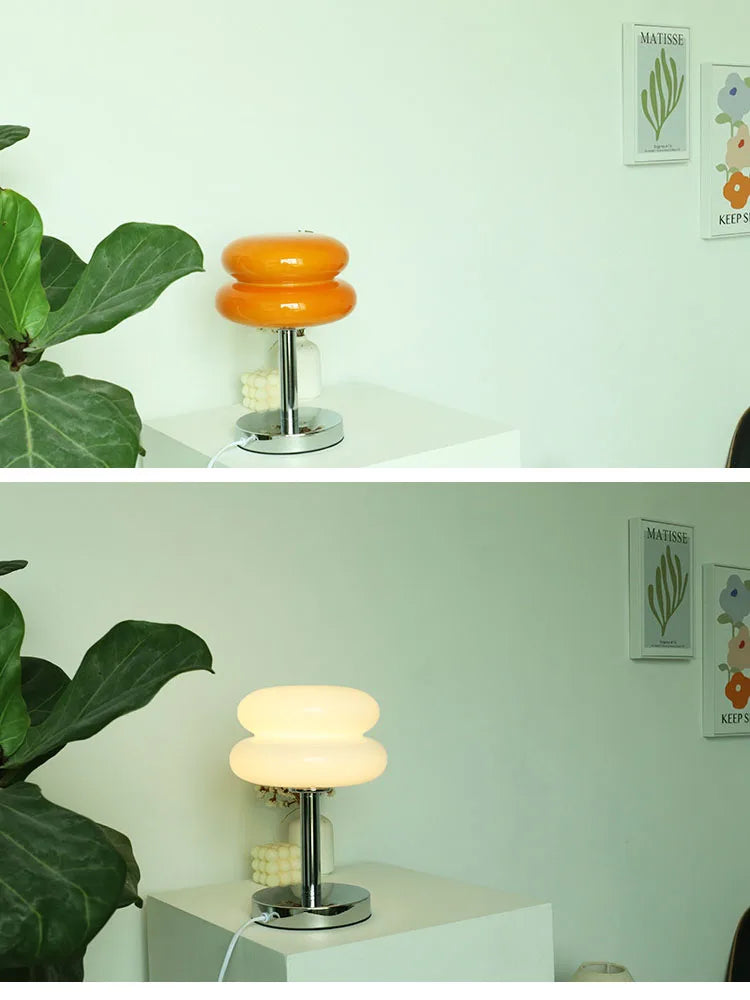 Macaron Glass Table Lamp with Dimming Feature for Bedroom Decor - Smarsty