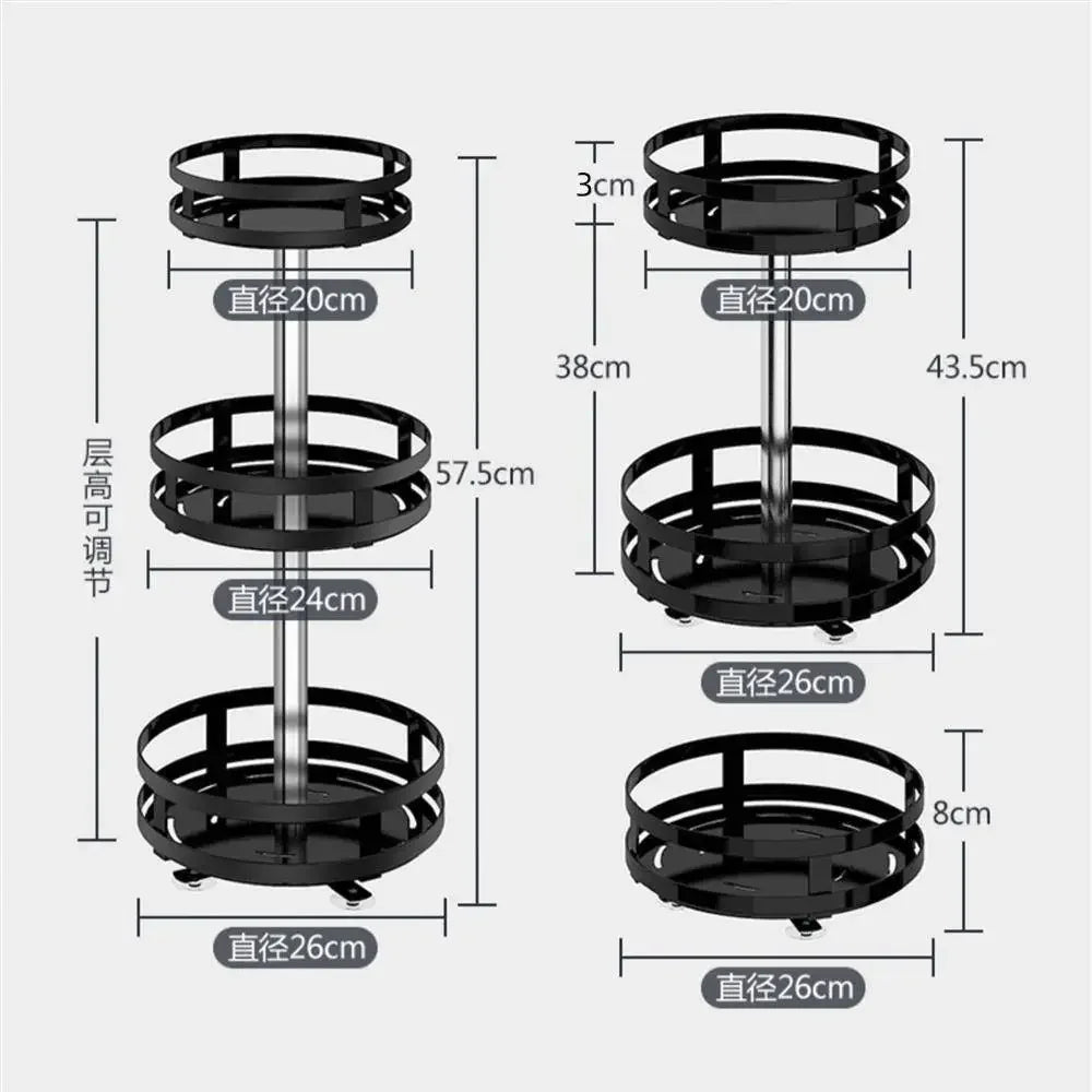 360°Rotation Spice Rack Organizer Jar Cans Non-Skid Storage Tray for Seasonings Kitchen storage rack Kitchen Accessories