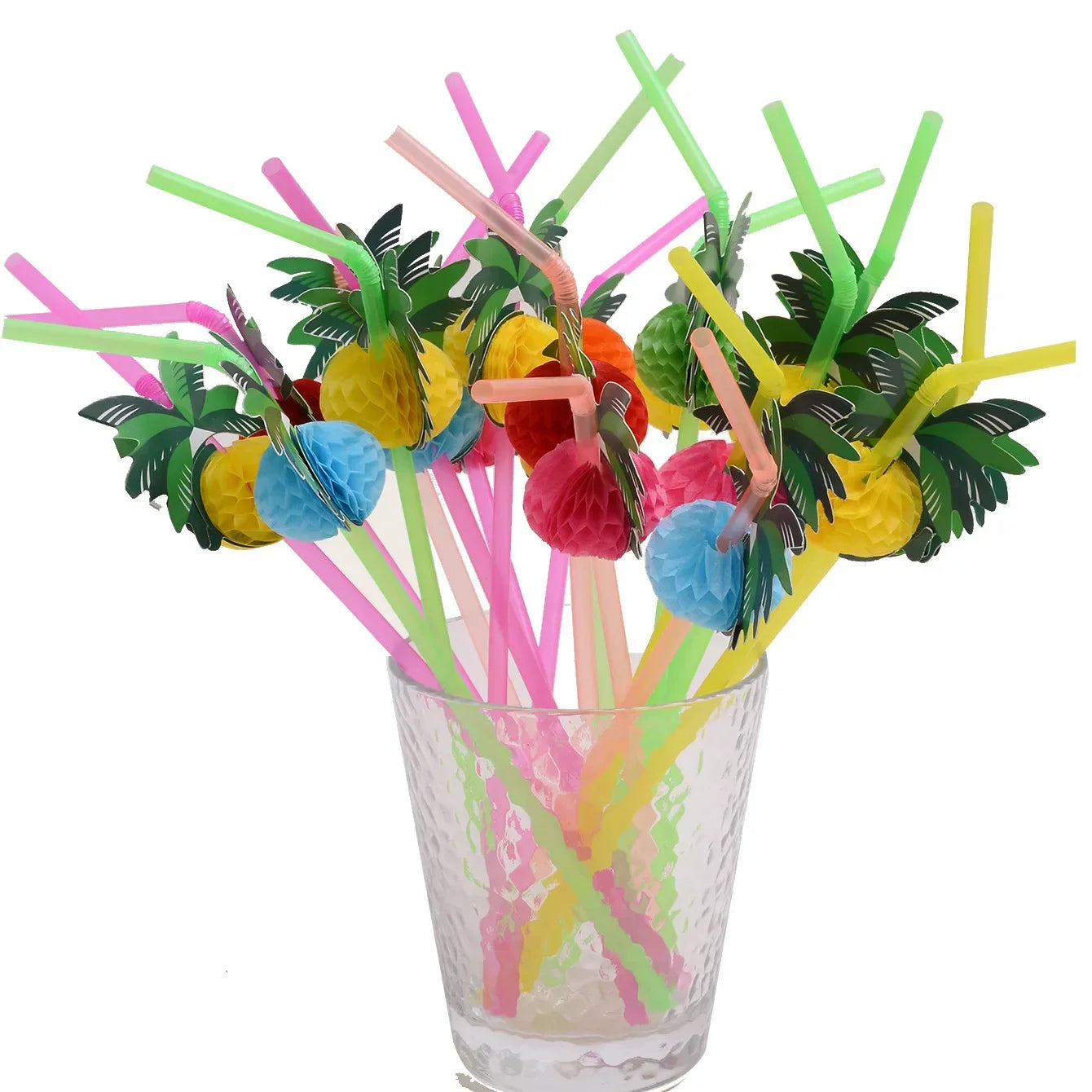 Flamingo Drinking Straws with Tropical Umbrellas for Parties - Smarsty