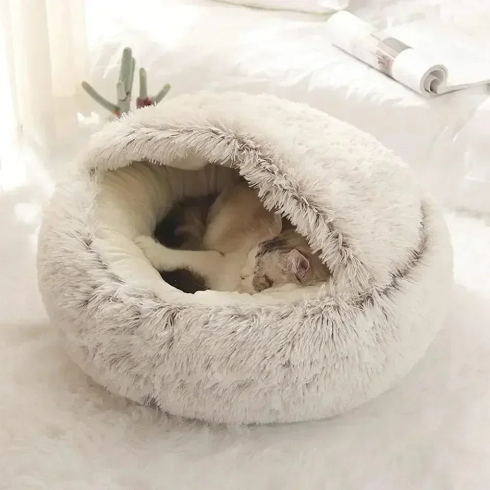 Cozy Plush Cat Bed for Warm Comfortable Sleep - Smarsty