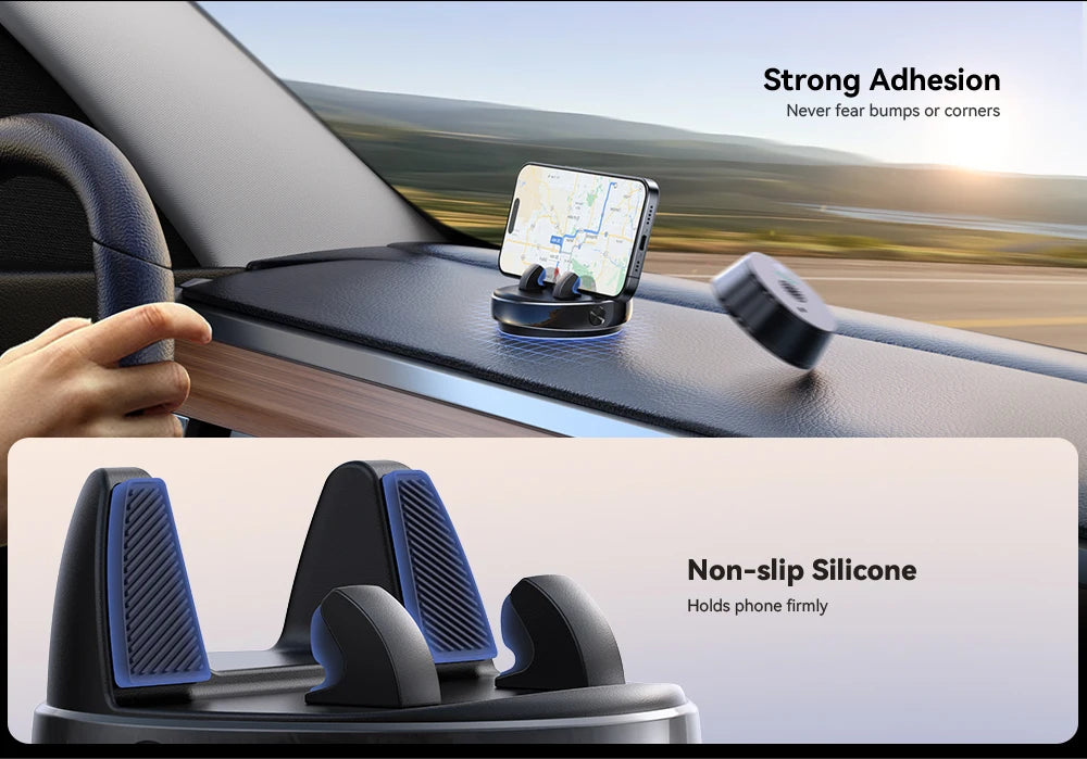 Car Phone Mount Dashboard One Handed Operation 360 Rotation - Smarsty