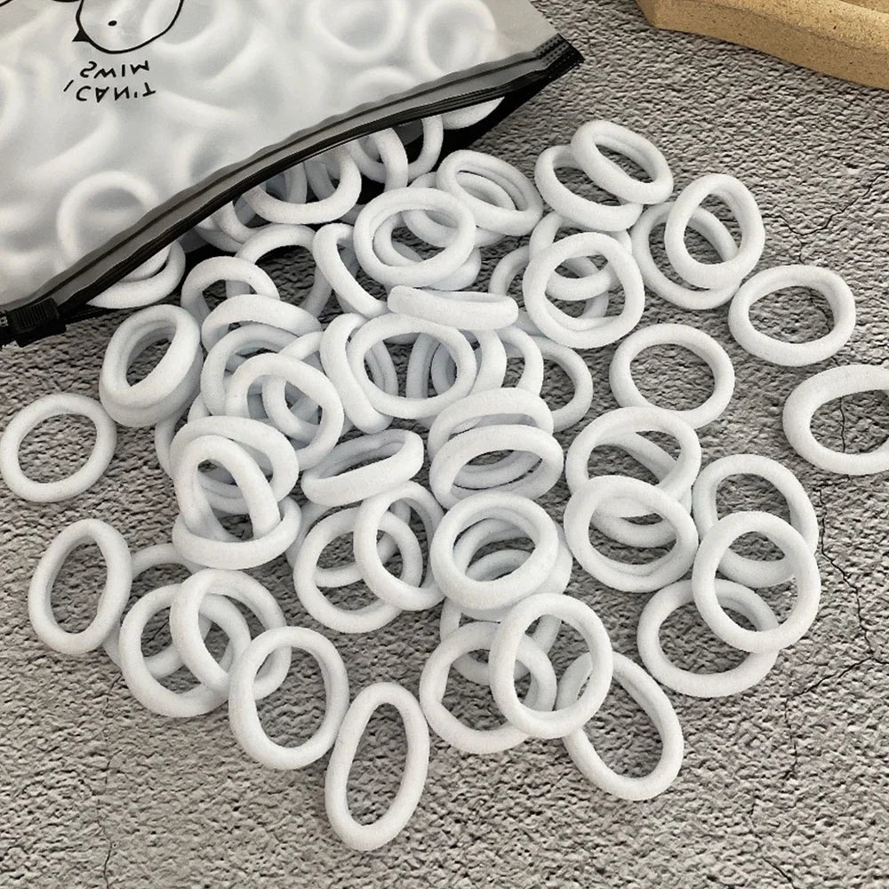 50 Pack Seamless Hair Ties Gentle No Damage Elastic - Smarsty