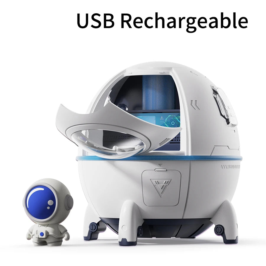USB Rechargeable Space Capsule Air Humidifier with Colorful Light - Smarsty