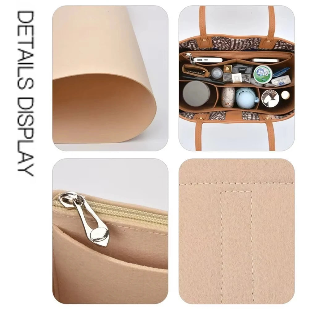 Felt Insert Liner Purse Organiser Pouch Handbag Tote Bag Internal Bag For Liz Visetos, 3 Style