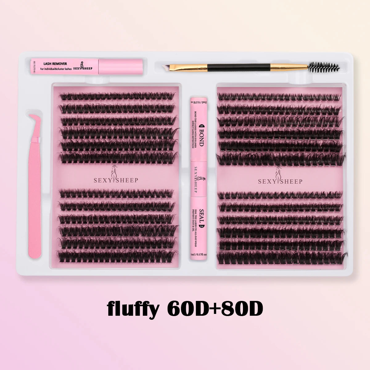 DIY False Eyelashes Clusters Extensions Individual Lashes Cluster Natural Segmented With glue,Remover,lash brush,tweezers - Smarsty