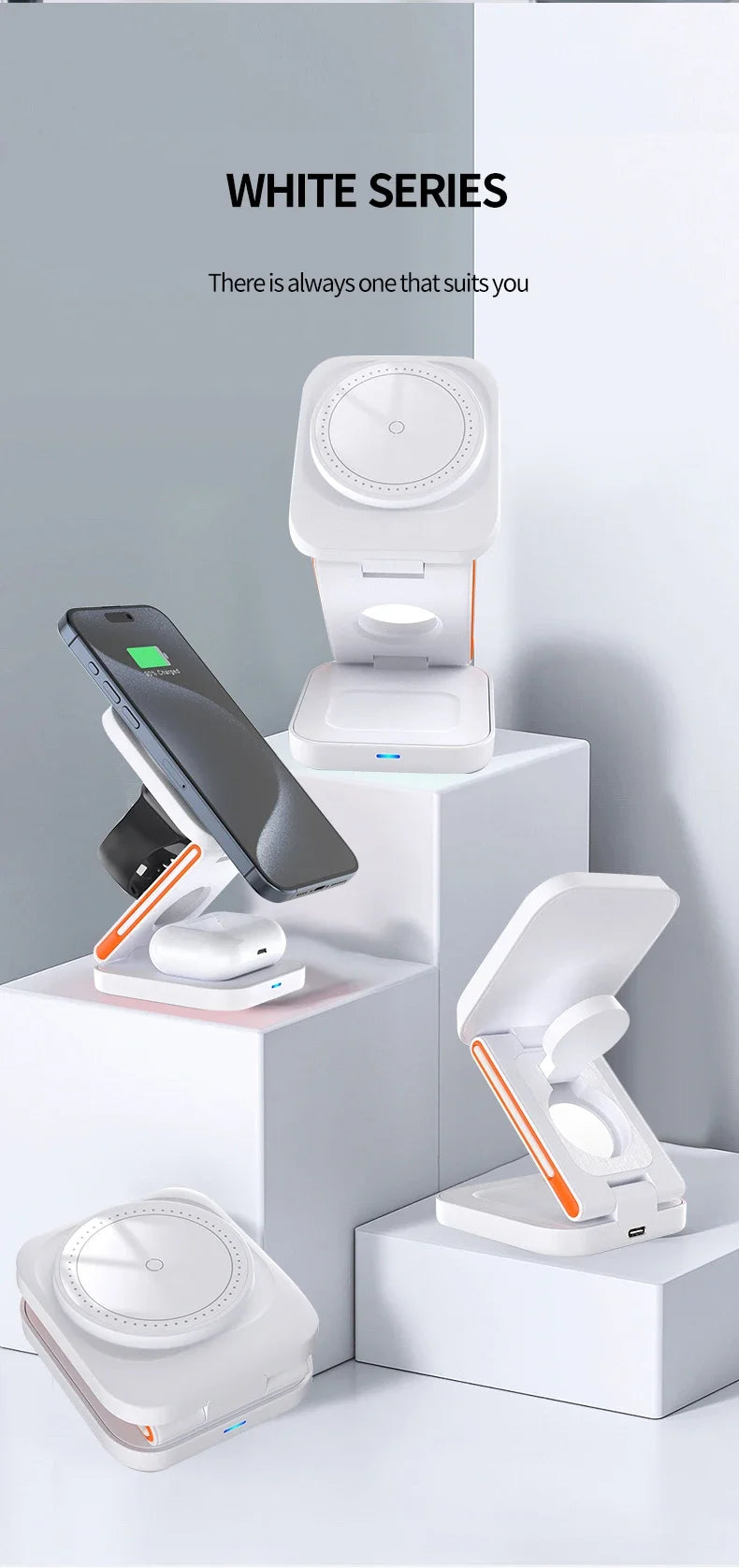 Foldable 30W Magnetic Wireless Charging Stand For iPhone - Smarsty