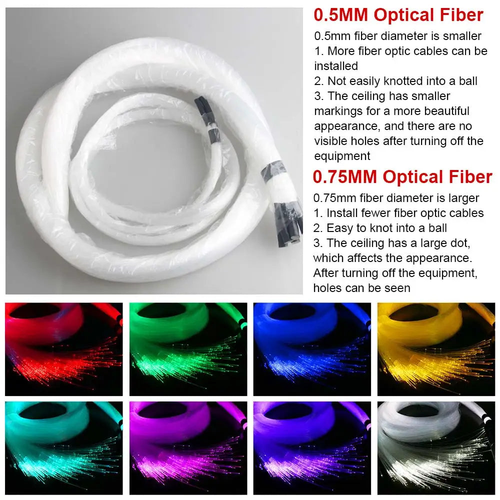 16W Fiber Optic Star Ceiling Lights Atmosphere APP Control Fashion Ceiling Roof Car Star for Car Home Party