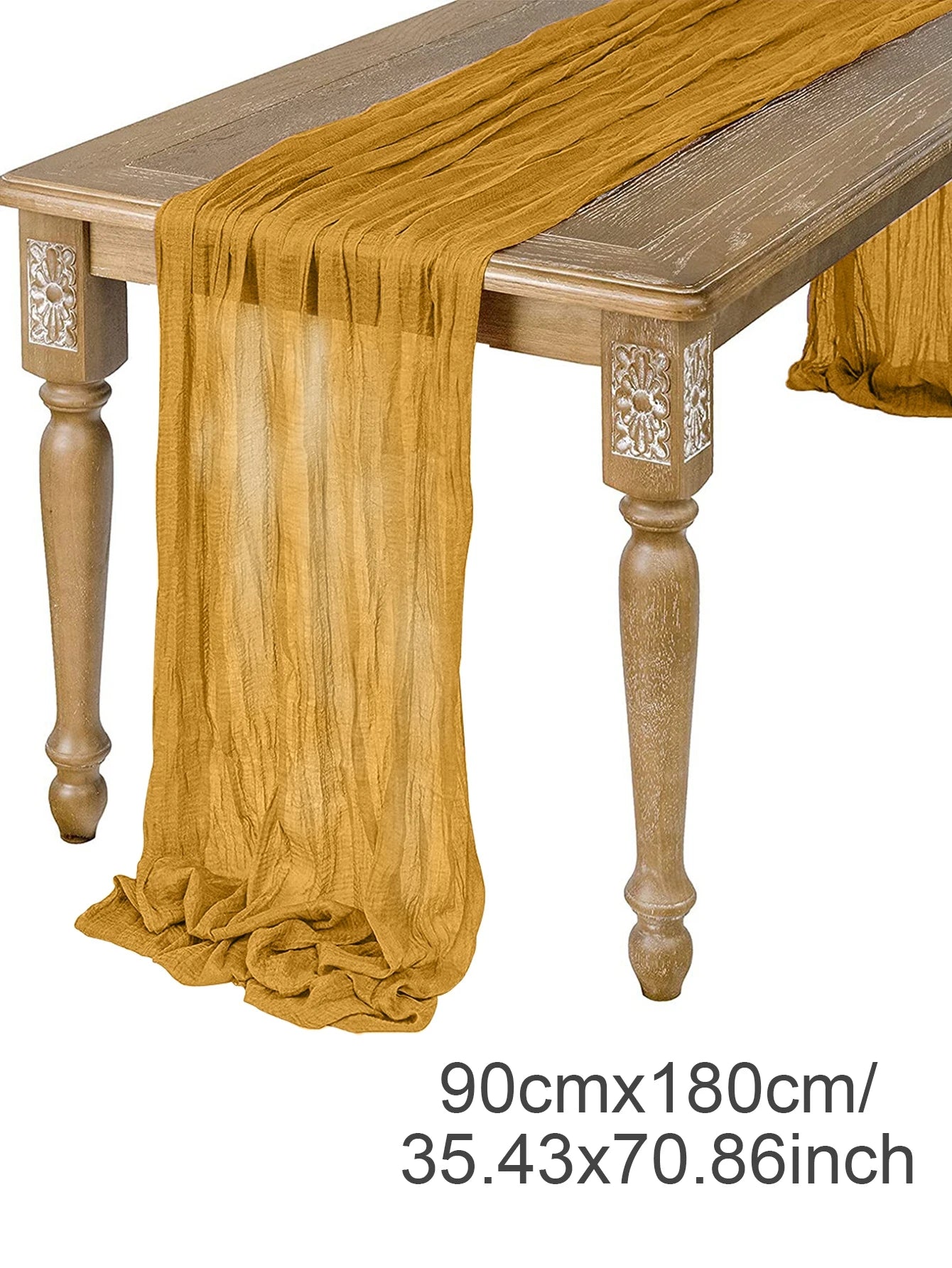 Sage Semi-Sheer Gauze Table Runner for Elegant Dining - Smarsty