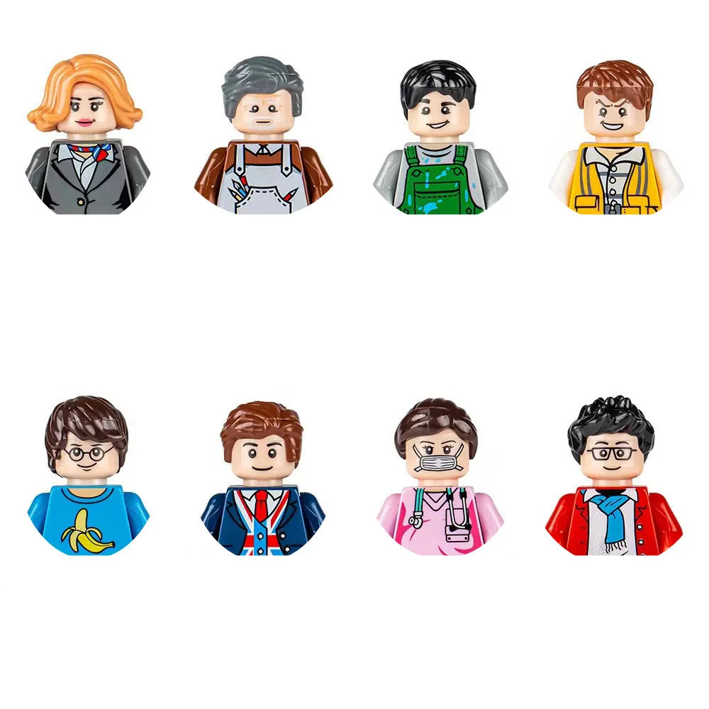 building blocks action doll mini city figures toys girls soldiers policeman robot worker fireman farmer cook movie characters