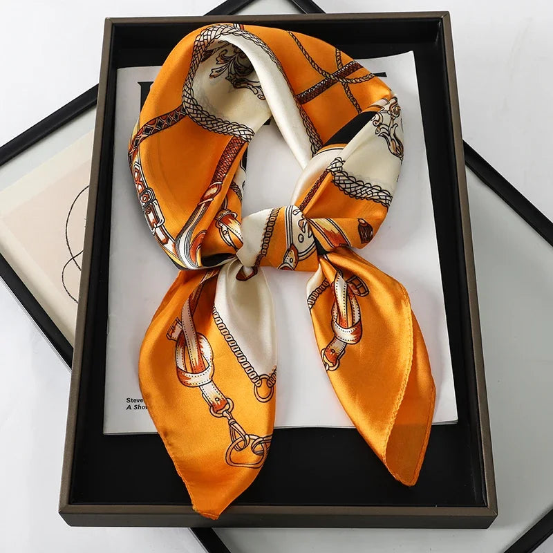 Luxury Women Silk Leopard Print Scarf Soft Satin Wrap - Smarsty