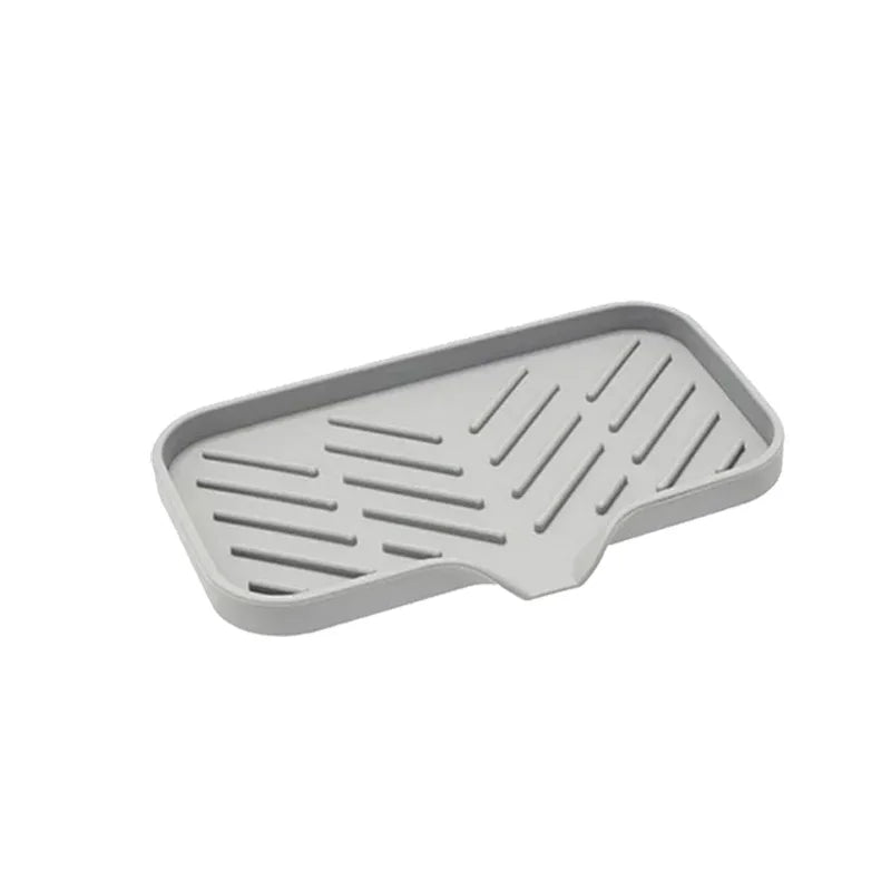 Sink Silicone Tray With drain Soap Sponge Storage Holder Countertop Sink Scrubber Brush Storage Rack Kitchen Organizer by Smarsty