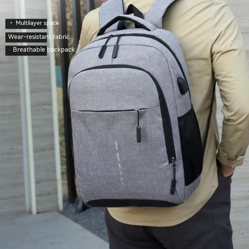 Mens BackPack LargeCapacity Simple Fashion Travel Female Student ComputerBag - Smarsty