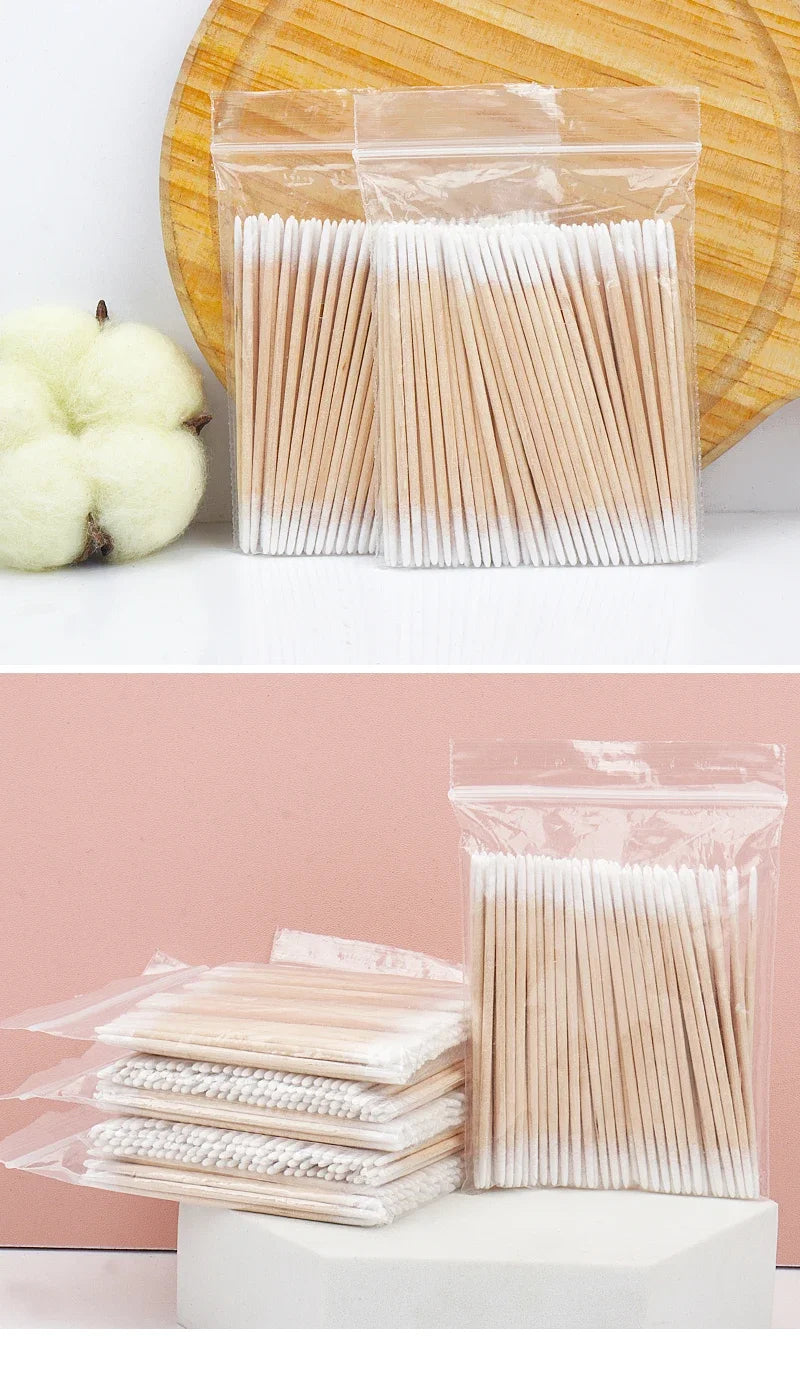 Disposable Wood Cotton Swabs for Eyelash Extensions - Smarsty