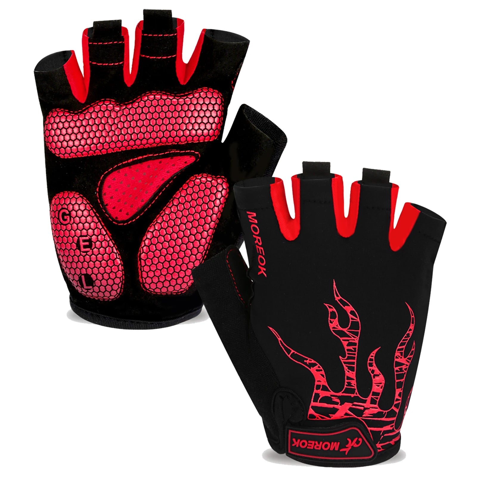 MOREOK Cycling Gloves Half Finger Shock Absorbing Gel Pads - Smarsty