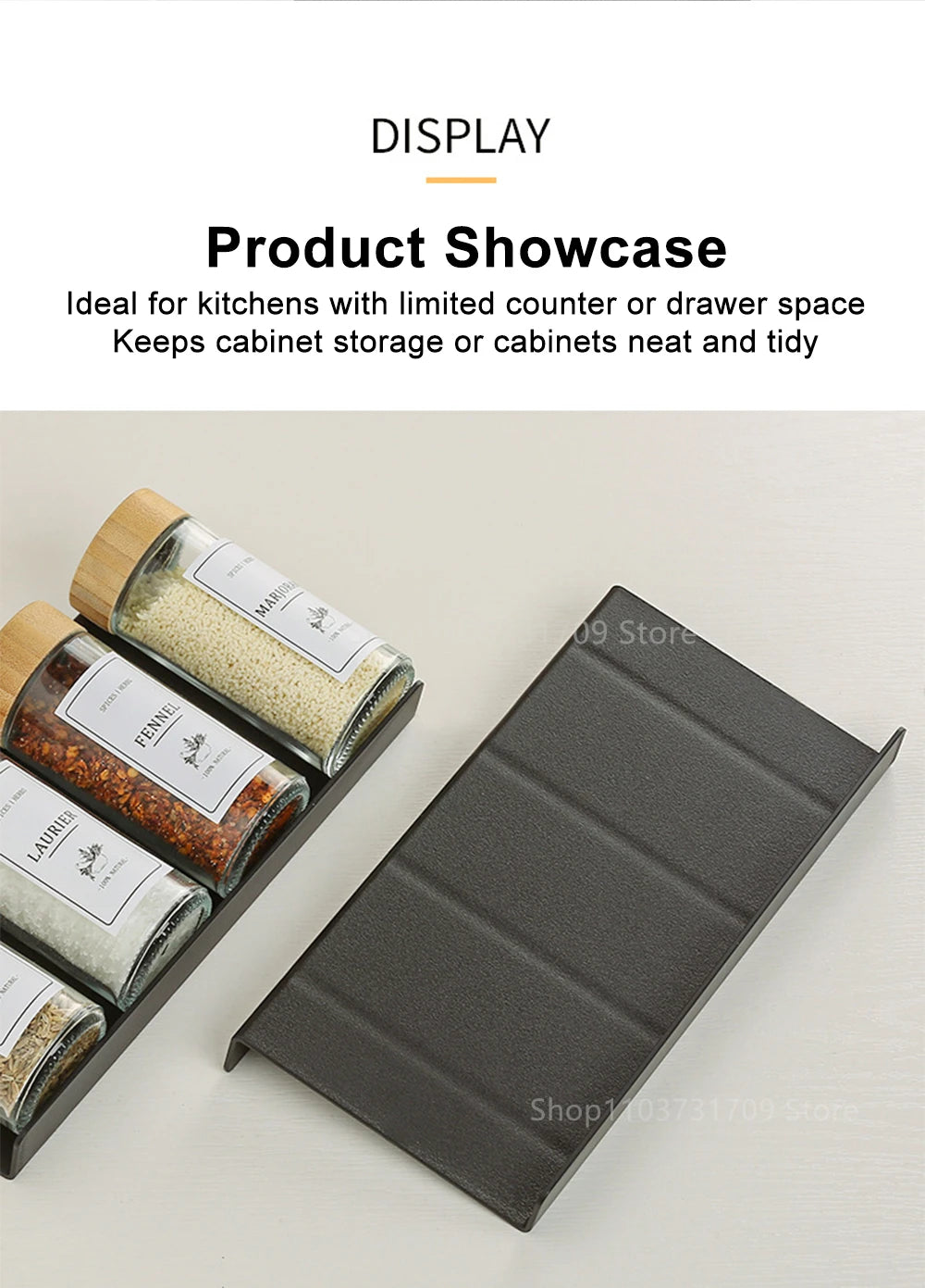 Drawer Spice racks for Kitchen 4 Layers Adjustable Spice Rack for Spice Jars Seasoning Shelf Cabinet Pantry Kitchen Organizer