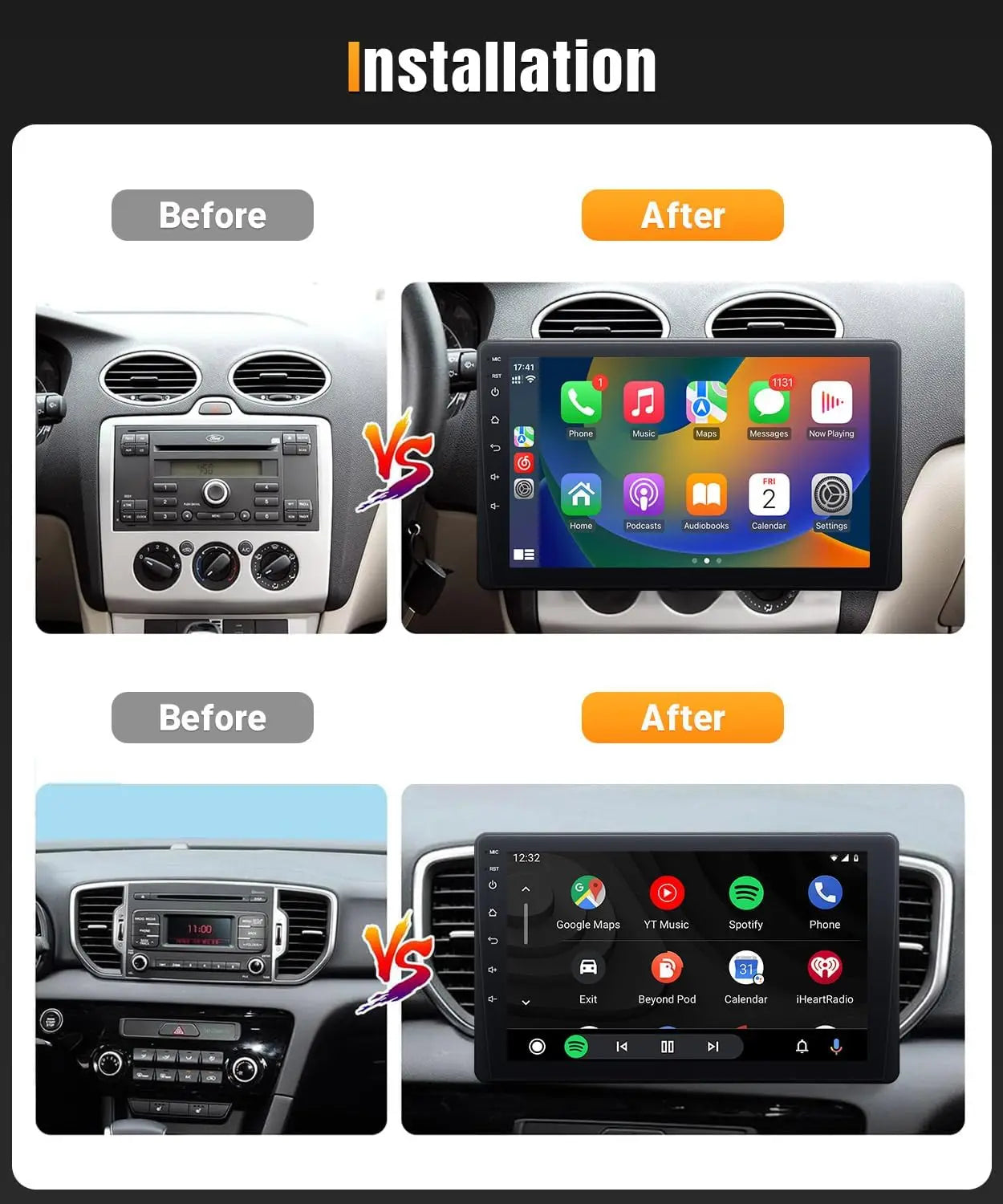 9 Inch Touchscreen Car Stereo With CarPlay And Android Auto - Smarsty