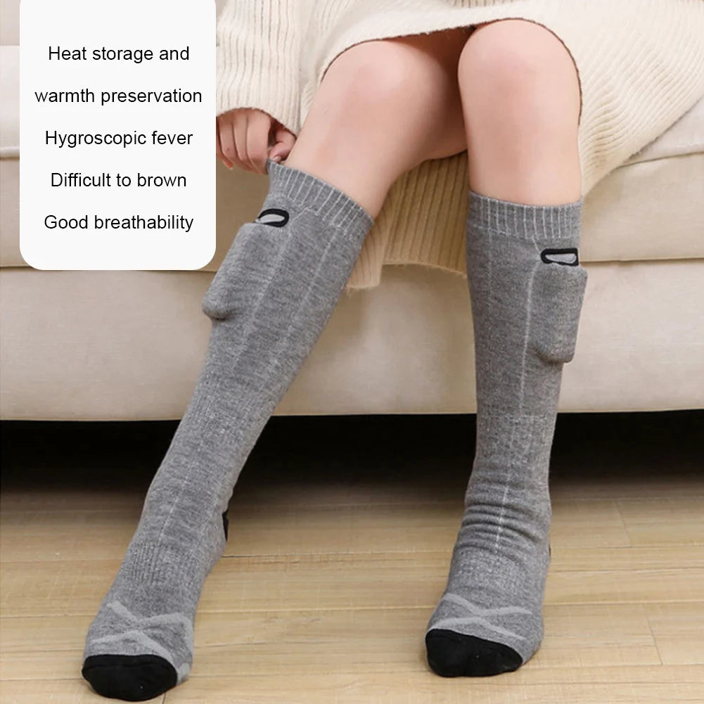 Electric Heating Socks 3 Mode Rechargeable Anti-Cold Thermal Heated Foot Warmer For Outdoor Camping Ski Sport Winter(no battery)