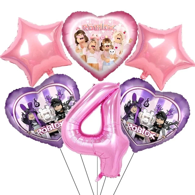 Pink Roblox Birthday Party Decorations Tableware Set - Smarsty