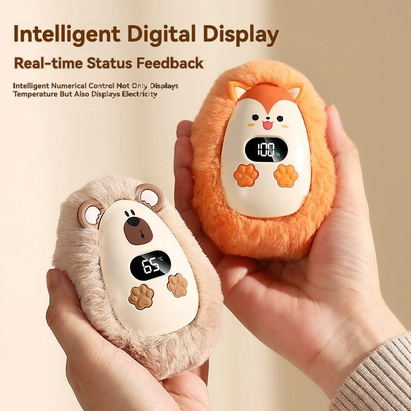 Plush Hand Warmer Winter Mini Portable Three-speed Adjustment Battery Life Long-lasting Smart Temperature Control Hand Warmer - Smarsty