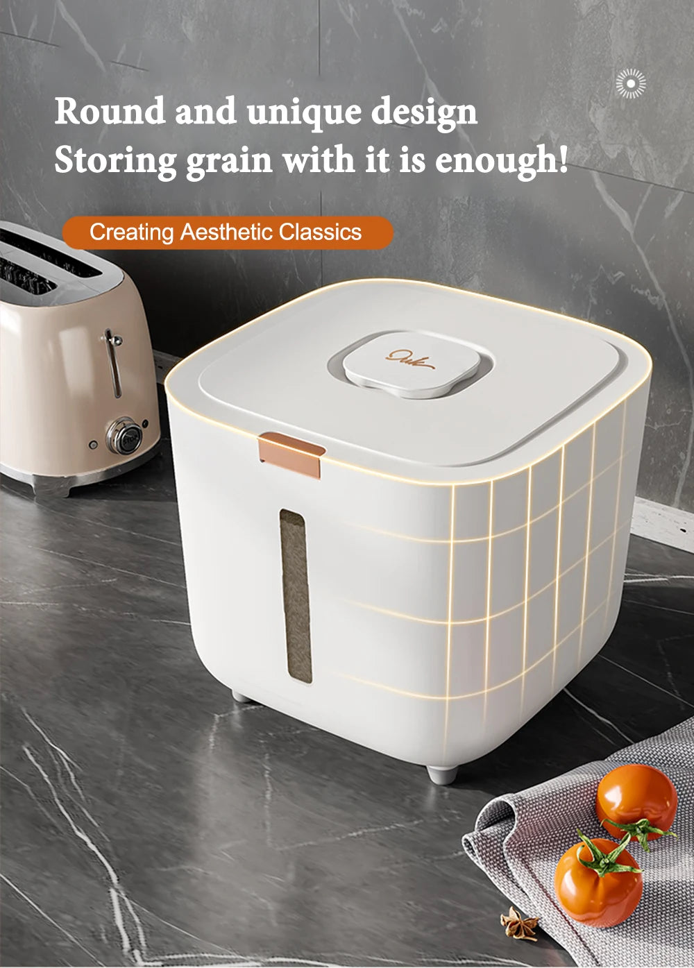 Insect Proof Moisture Proof Rice Box Grain Sealed Jar Kitchen Container 5/10KG Storage Kitchen Container Storage Box with Lid by Smarsty