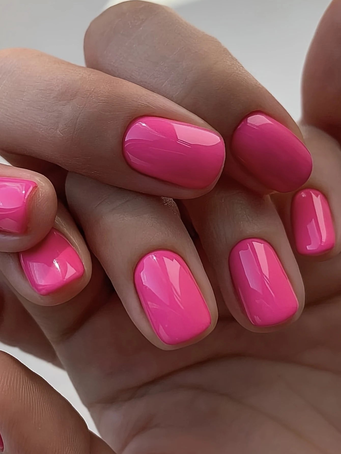 Short Square Wine Red Press On Nails Set - Smarsty