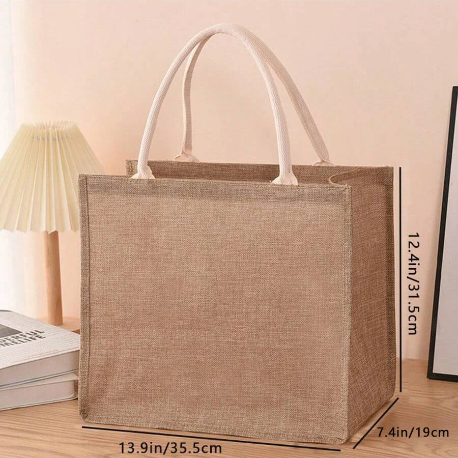 Linen Shopping Bag With Hand Painted Eco Friendly Design - Smarsty