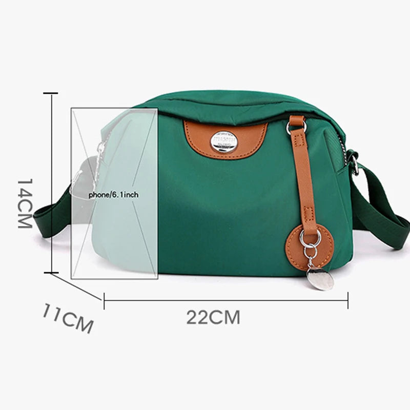 Waterproof Nylon Crossbody Bag For Women With Zipper - Smarsty