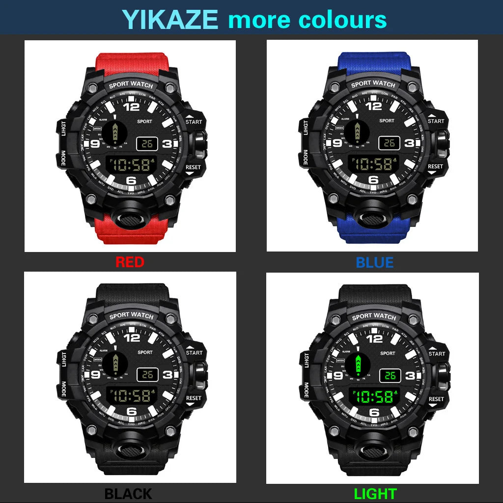 Men's Waterproof Sports Watch with Luminous Display and Alarm - Smarsty