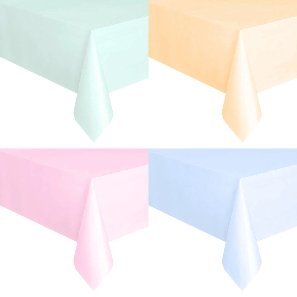 Disposable White Pink Tablecloth for Parties and Weddings - Smarsty