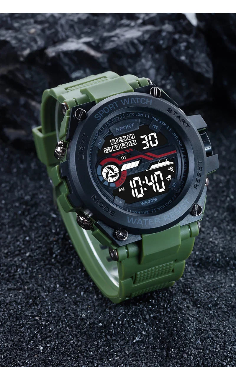YIKAZE Men's Waterproof Sports Watch with LED Display - Smarsty