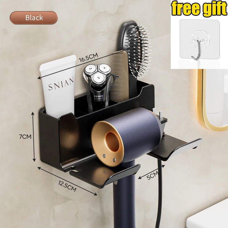 Wall Mounted Hair Dryer Holder Organizer for Bathrooms - Smarsty