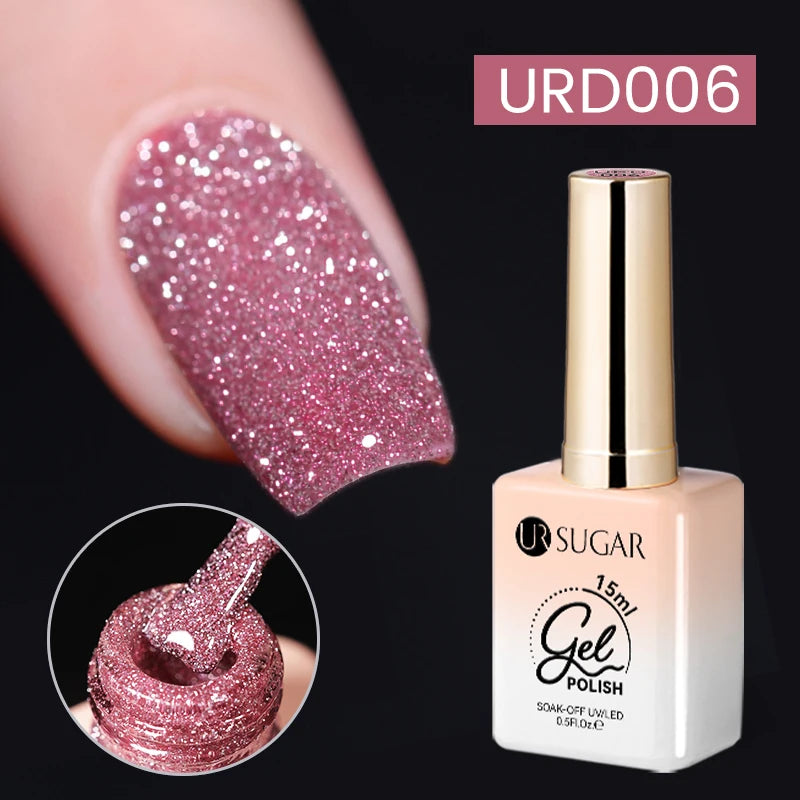 UR Sugar 15ml Silver Reflective Gel Polish for Sparkling Nails - Smarsty