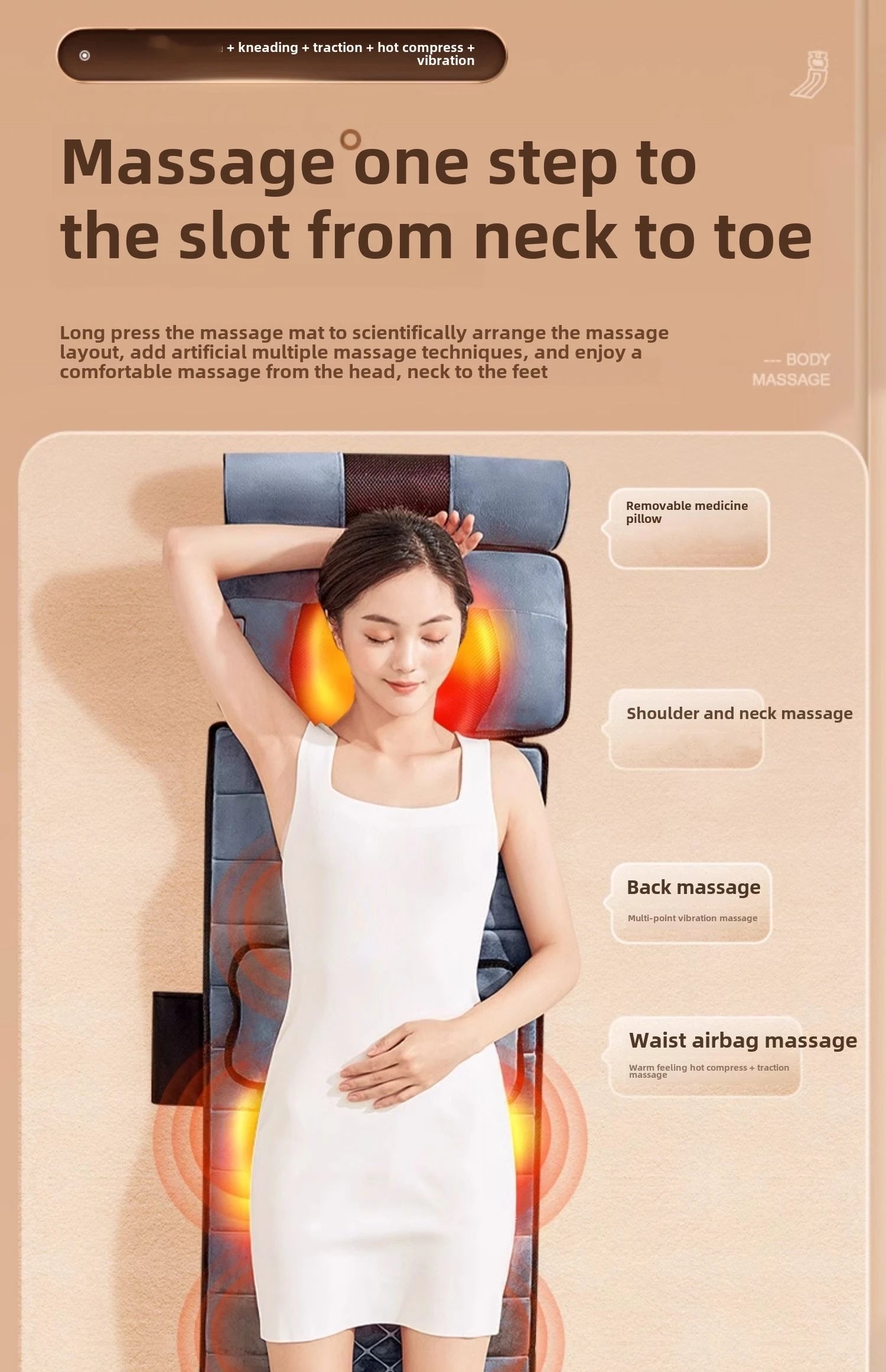 Full Body Massage Pad with 10 Zone Vibration Relief - Smarsty