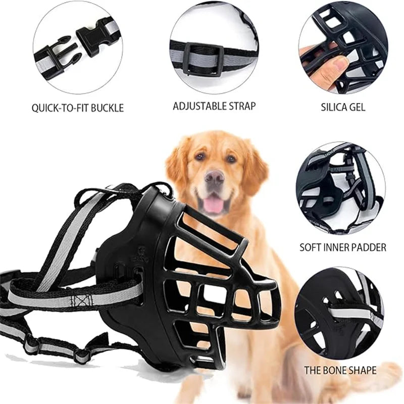 Reflective Dog Muzzle for Safe and Comfortable Use - Smarsty