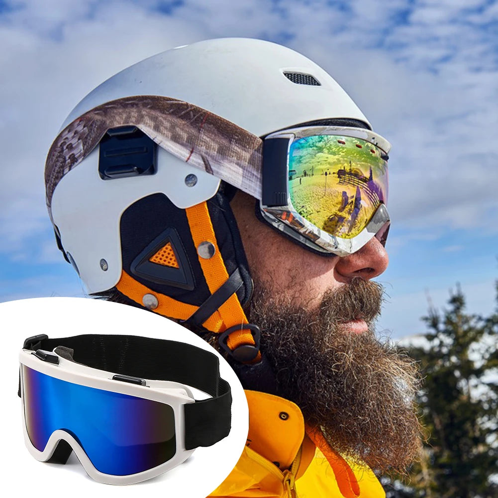 Large Frame Ski Goggles with Colorful Lens Anti-Collision Anti-Glare Lens Outdoor Sport Snow Snowboard for Snowboarding Skiing - Smarsty