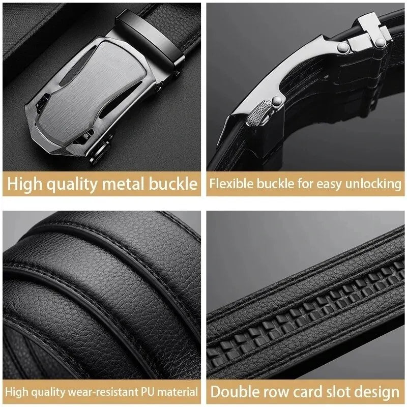 Luxury Men's PU Leather Belt Soft Comfortable Fit - Smarsty