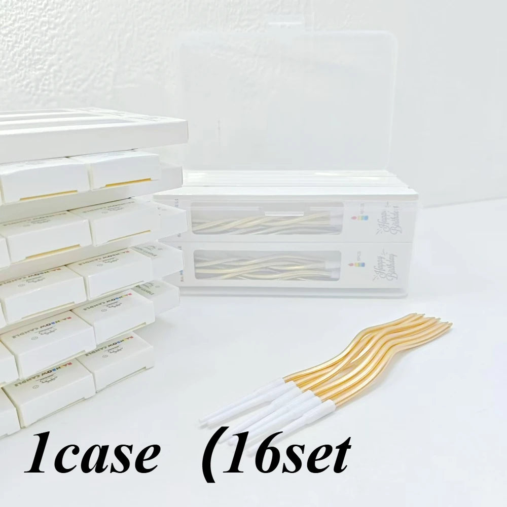 6/12/48pcs/1case Birthday Candles Spiral Cake Candles Long Thin Cake Candles For Wedding Party And Cake Decoration - Smarsty