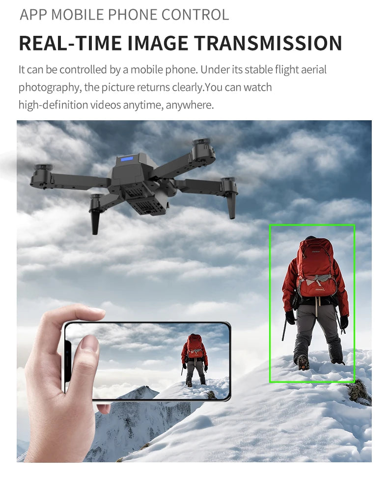 E99 PRO Drone with Flash Professional HD Dual Camera WIFI Obstacle Avoidance RC Helicopters Aerial Photography Quadcopter - Smarsty