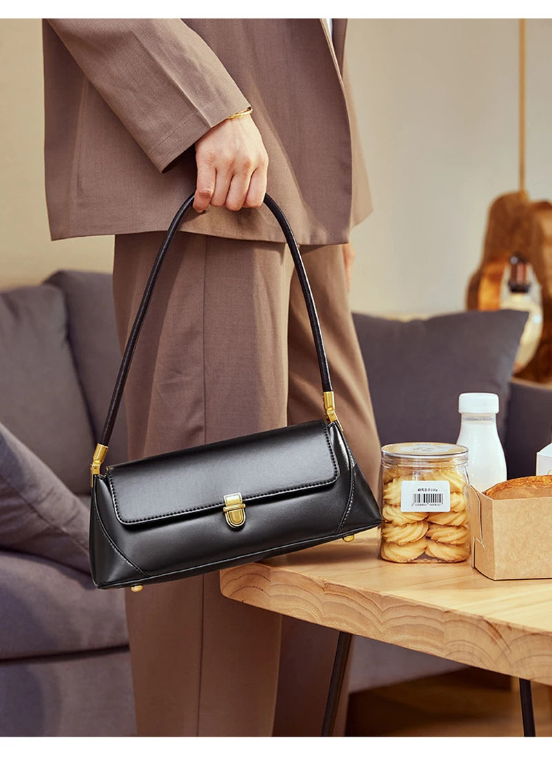 Lux Baguette Bag For Women Genuine Leather Shoulder - Smarsty