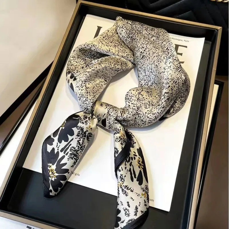 Luxury Women Silk Leopard Print Scarf Soft Satin Wrap - Smarsty