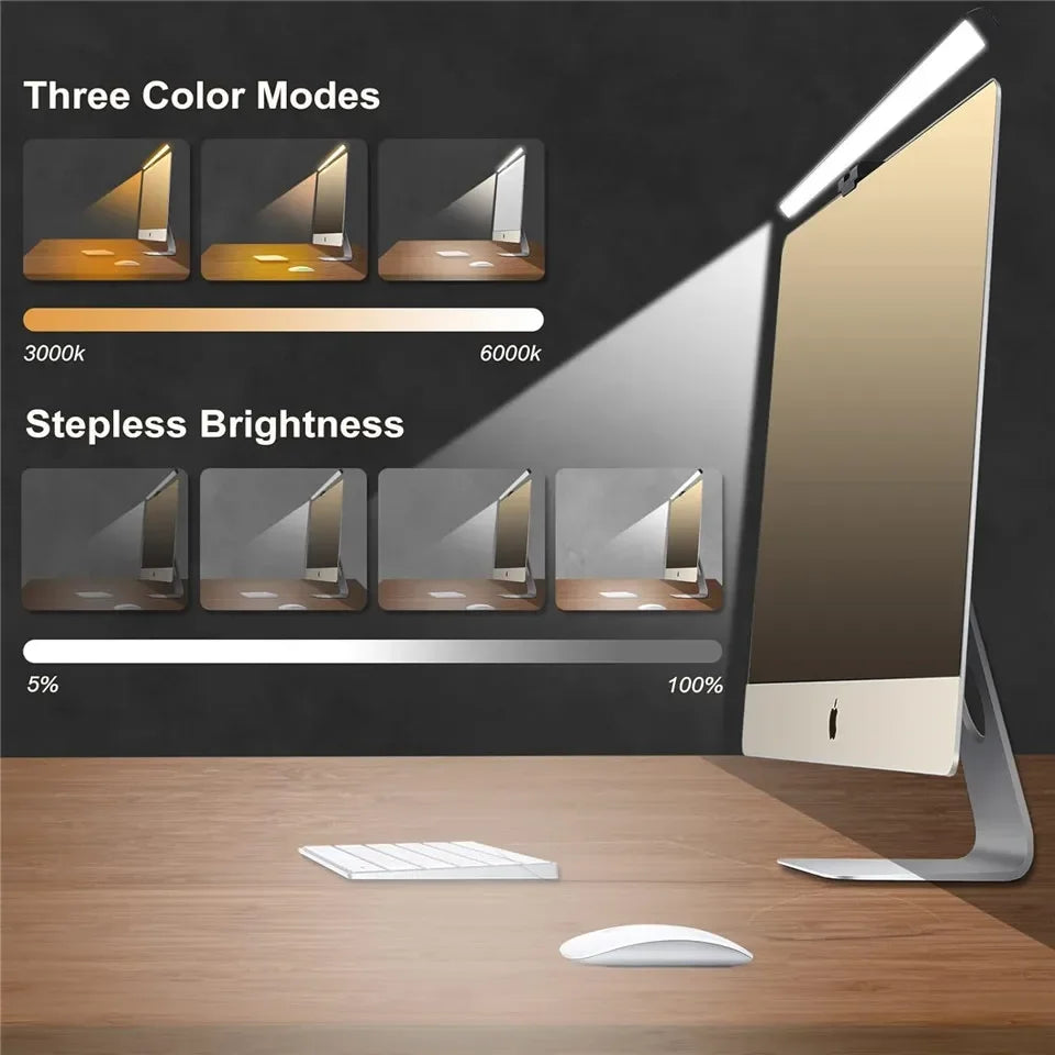 LED Eye-Care Desk Lamp with Stepless Dimming Feature - Smarsty