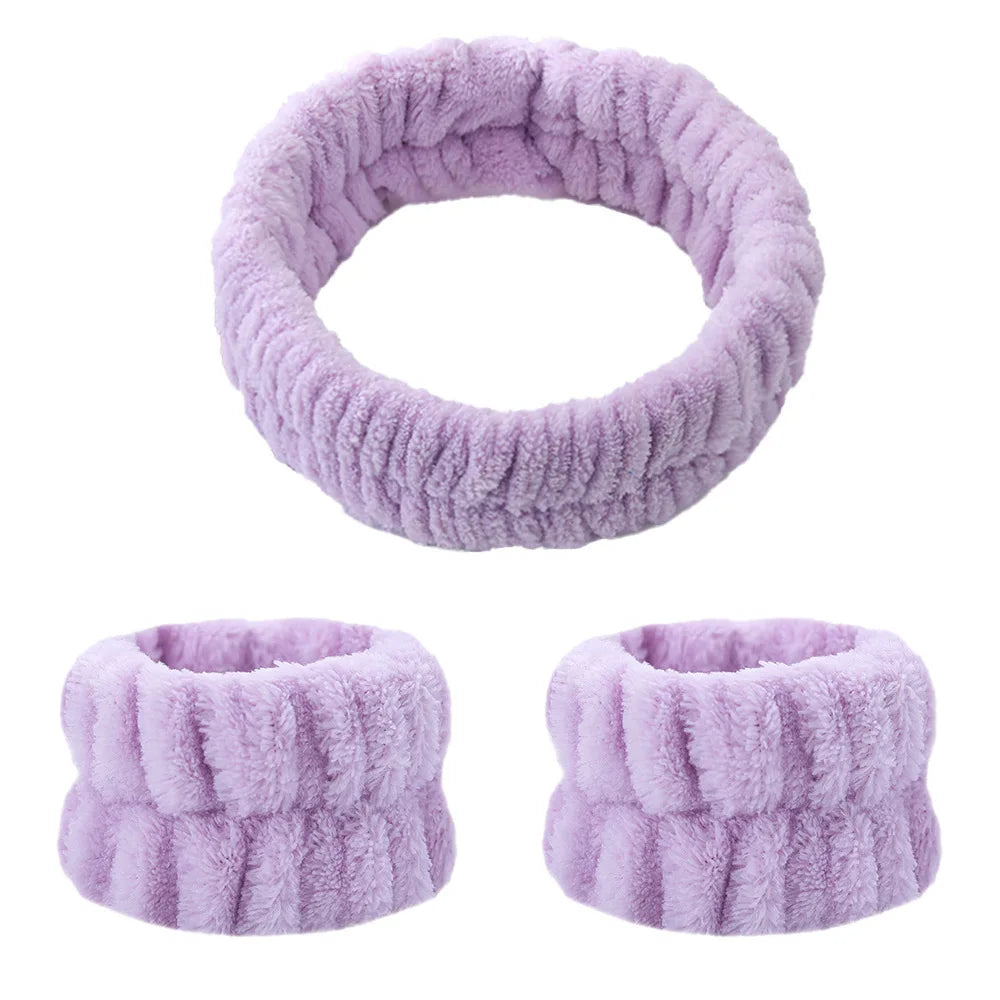 Absorbent Waterproof Face Wash Wristbands And Headband Set - Smarsty