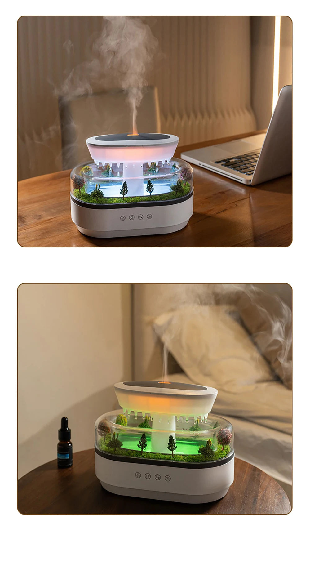 Colorful Ultrasonic Aroma Humidifier With Essential Oil Diffuser - Smarsty