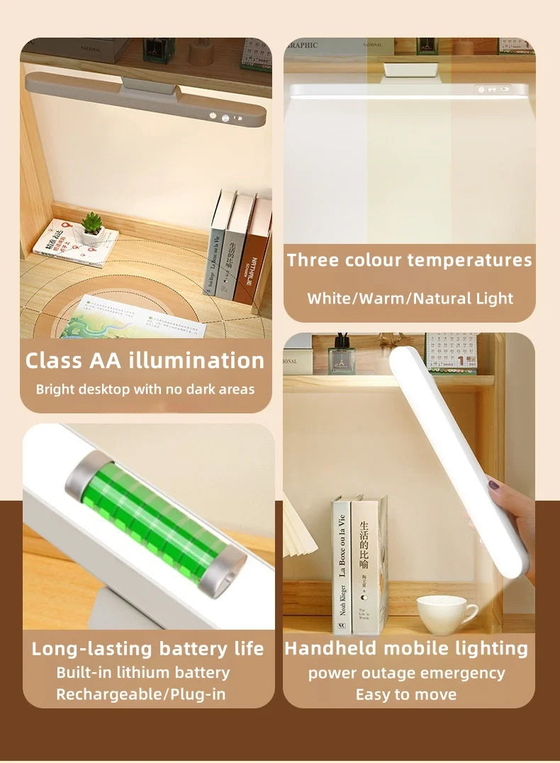 Rechargeable LED Table Lamp with Magnetic Base and Dimmable Light - Smarsty
