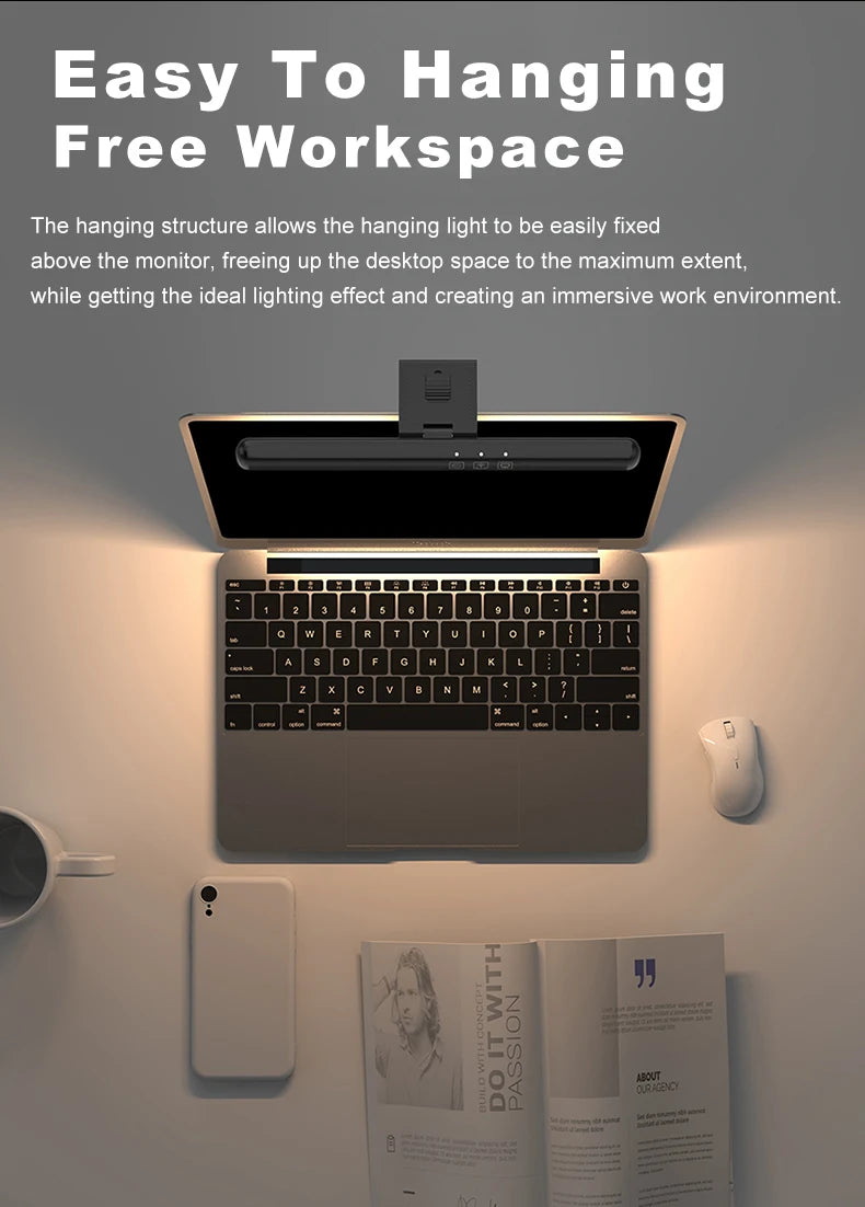 LED Computer Monitor Light Bar for Eye Protection and Dimming - Smarsty