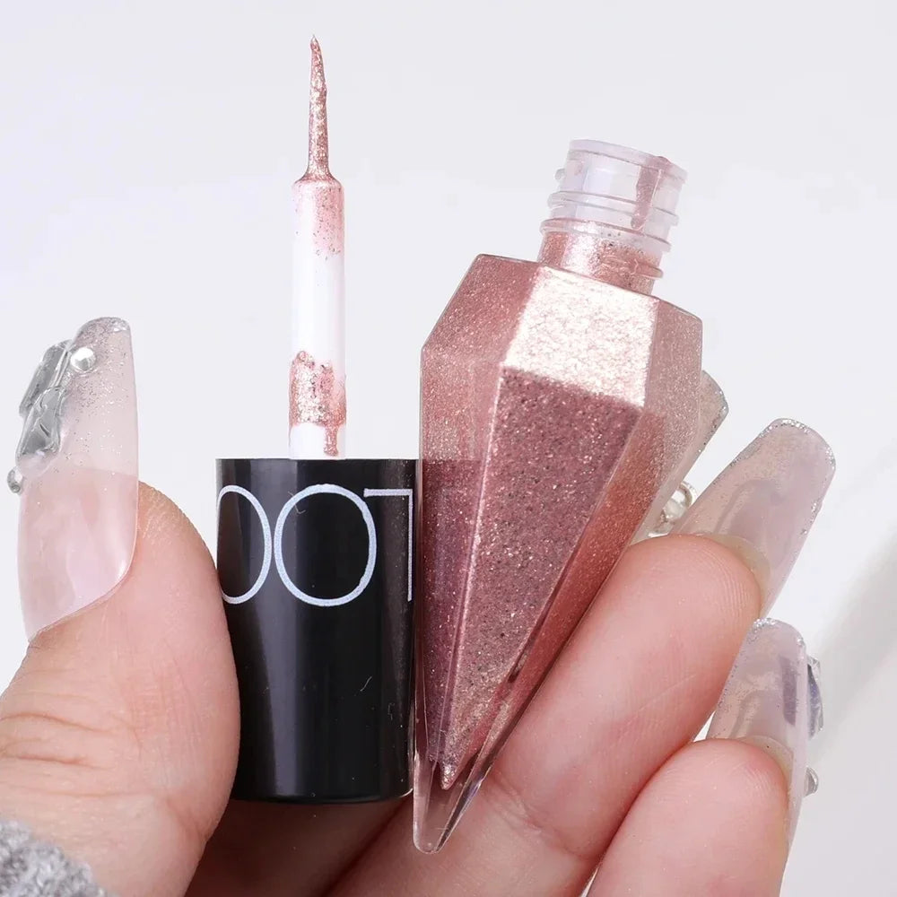 Waterproof Glitter Eyeliner Long Lasting Rose Gold Shine - Smarsty